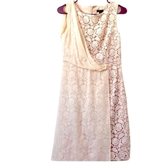 Ann Taylor lace dress with chiffon draping. Size 0 petite new without tags - Picture 2 of 8